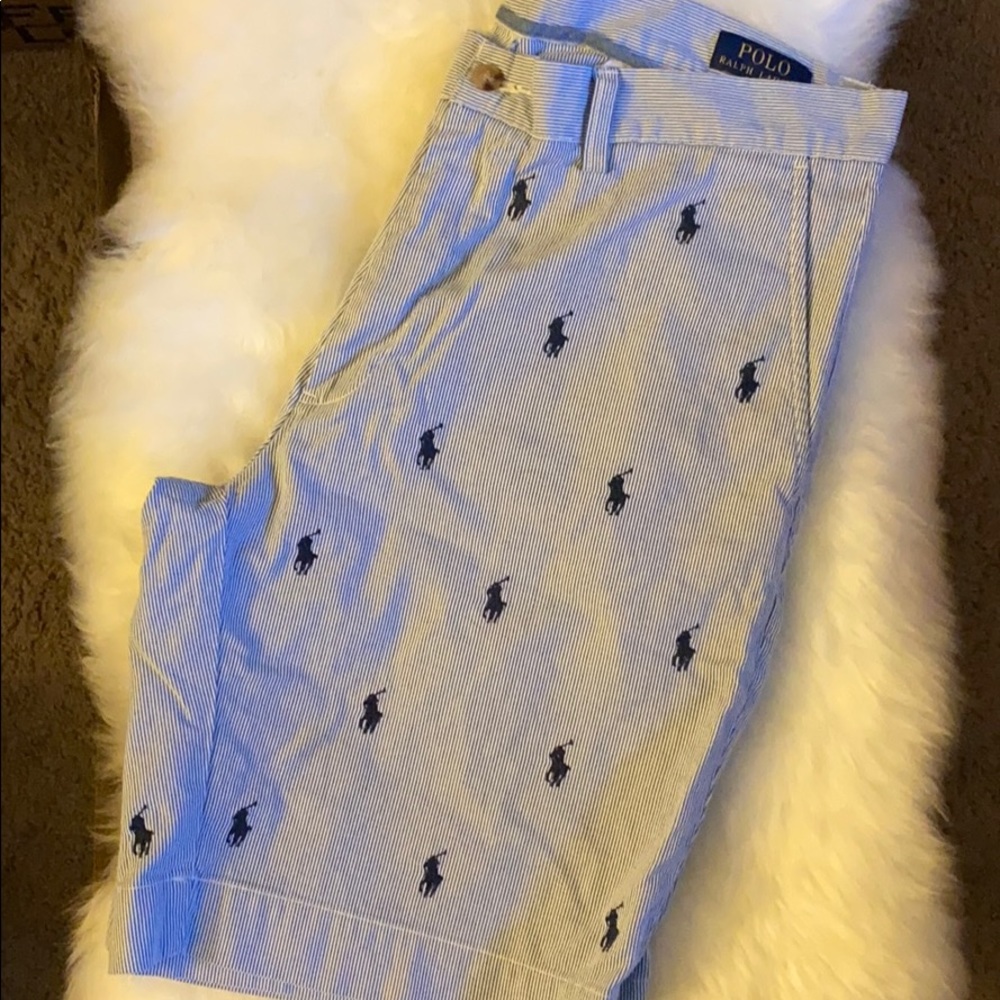 SOLD Polo Ralph Lauren Pony Crest Seersucker short - Picture 1 of 6